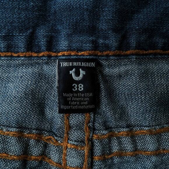 True Religion Men's Straight Jeans - Distressed Blue - Picture 6 of 10